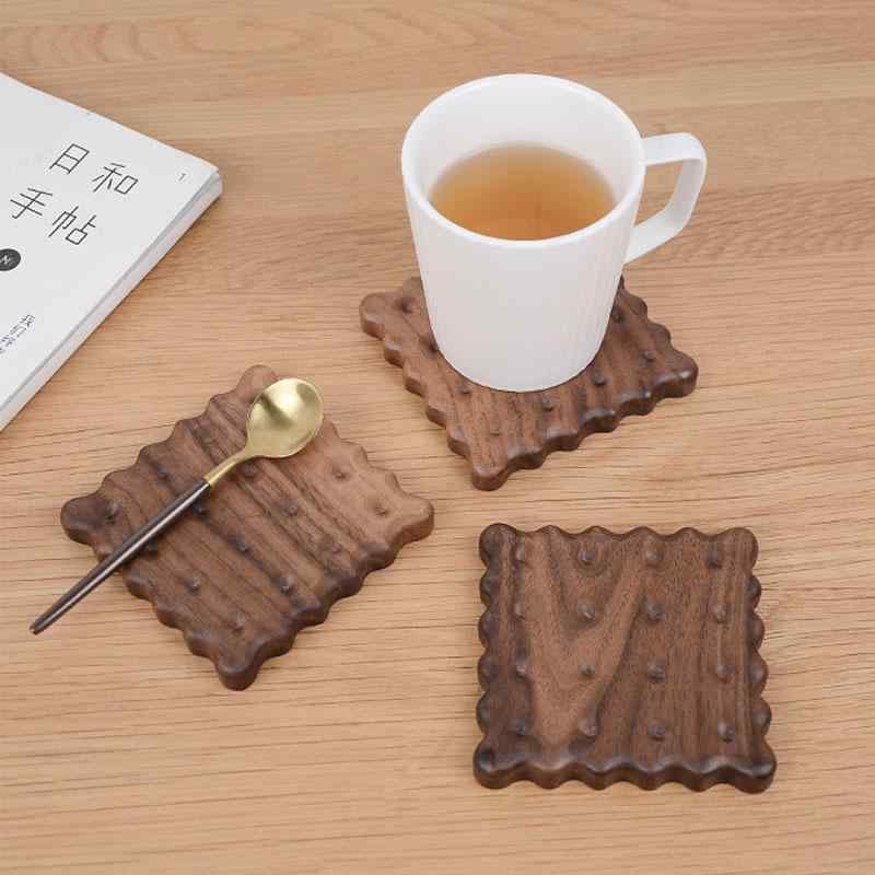 ティートレイ ブラック コースター ビスケット コーヒーカップ マグマット シンプル かわいい おしゃれ..