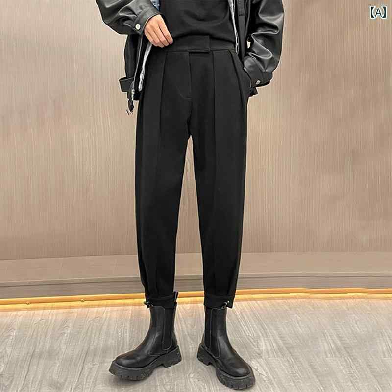 メンズ カジュアル パンツ スラックス 九分丈 おしゃれ ブーツ 男性用 レッグ 高級 春秋 スーツ 通気性