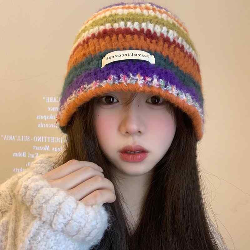 レディース 秋 冬 ニット 3点 セット .小顔 見せ フィッシャーマン ハット . 防寒 手袋レボー バッグ ...