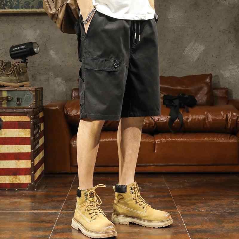 Cotton Pants - ハーフパンツ メンズ 夏 アメリカン カーゴ ショーツ 綿 大きめサイズ 和風 ミドル パンツ ゆったり アウター カジュアル コットン ストレッチ性 ファッション かっこいい