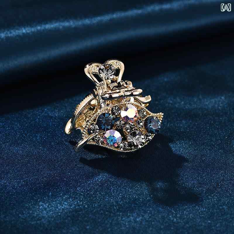 ヘアクリップ 髪飾り ヘアピン ラインストーン ヘアアクセサリー アップヘア おしゃれ エレガント ギフ..