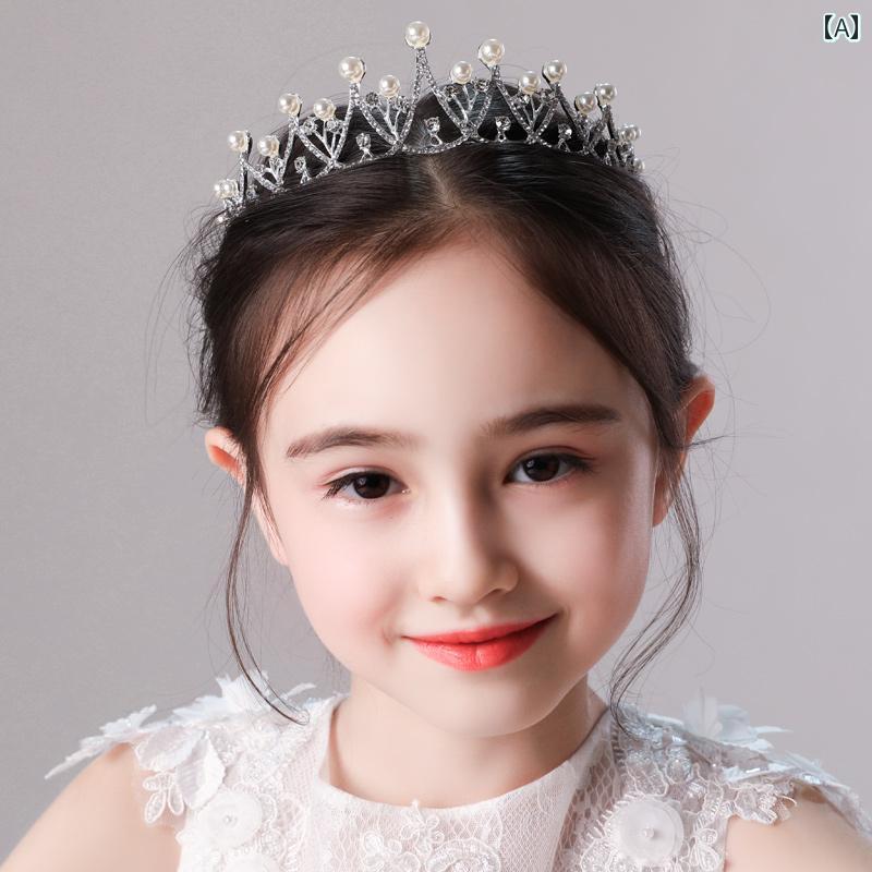 アクセサリー 女の子 子供 王冠 ティアラ プリンセス ガール クラウン 誕生日 フェスティバル パフォー..