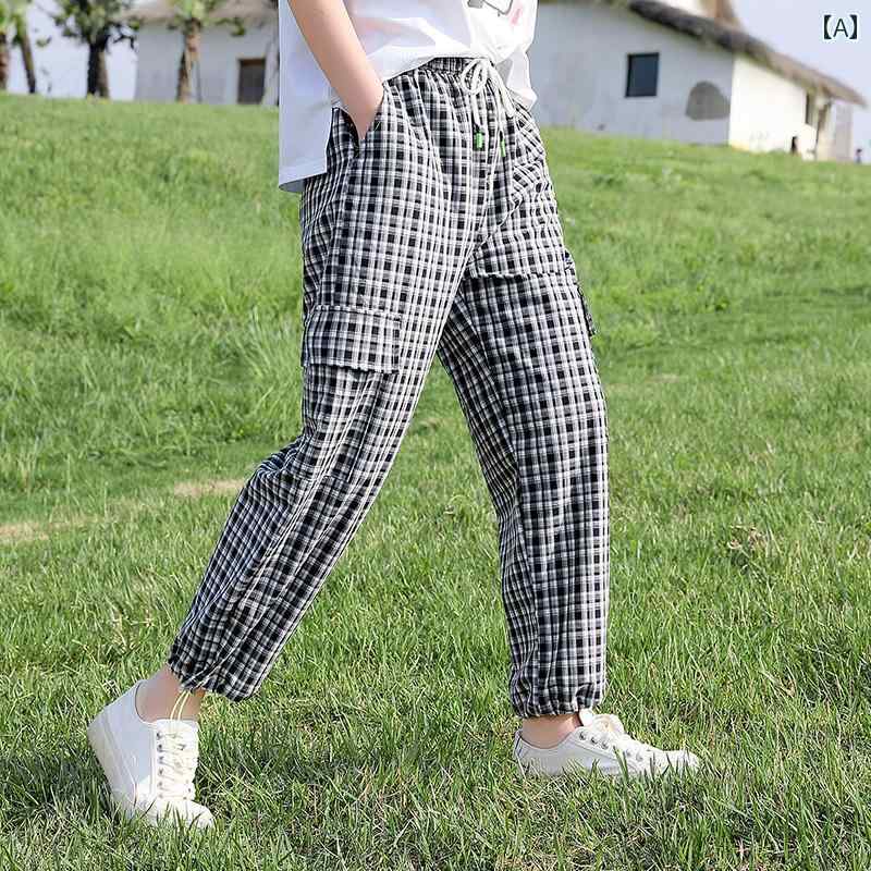 女の子 ボトムス パンツ チェック柄 かわいい スポーティー カジュアル ティーンエイジャー 夏 デイリーウェア おしゃれ 中学 高校 学生 女の子