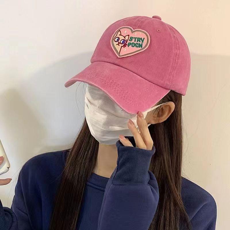 ベースボールキャップ レトロ カジュアル ウォッシュ オールド ベア パッチ レディース ソフ トップ か..