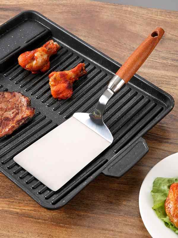 鉄板焼き スコップ 家庭料理 魚フライ 雑穀 肉 ステーキ 平スコップ ステンレス 手焼き パンケーキ ツ..