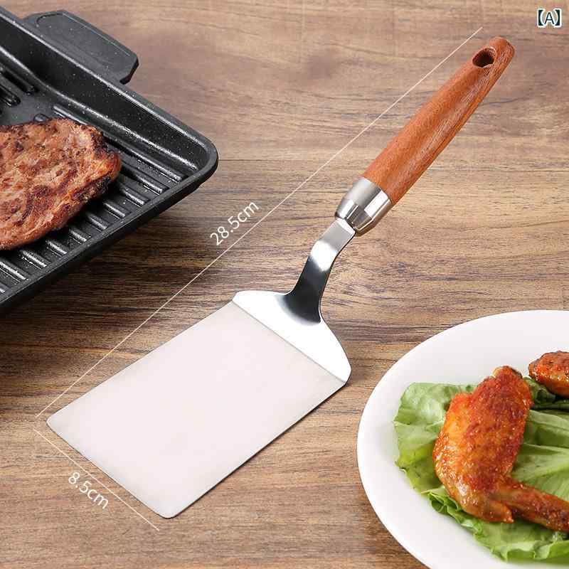 鉄板焼き スコップ 家庭料理 魚フライ 雑穀 肉 ステーキ 平スコップ ステンレス 手焼き パンケーキ ツール コテ フライ返し お好み焼き secure-depo-10363259 セキュアデポ サンプル画像2