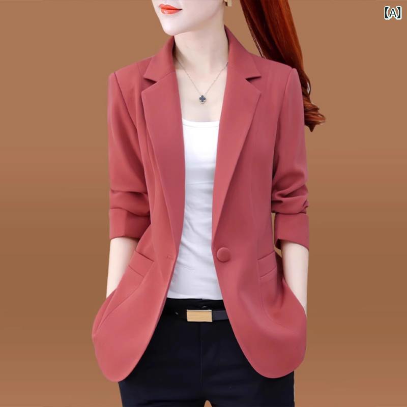 婦人服 ジャケット ブレザー スーツ パンツスーツ 春秋 スリムフィット オフィスカジュアル 学校行事 快適コーデ レディース(4)
