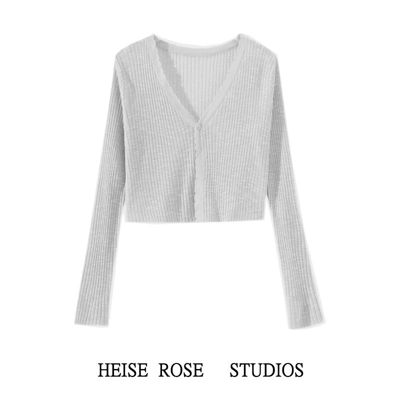 トップス ジャケット レディース カジュアル かわいい Vネック カーディガン ニット 長袖 ショール 薄手 夏 アウター ショート 日焼け防止 カバー アップ