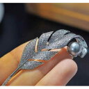 アクセサリー レディース DIY ※パールなし 空ホルダー 半完成品 厚手 金 メッキ マイクロ 舗装 ジルコン リーフ ブローチ ピン パール ミツロウ コサージュ ホルダー