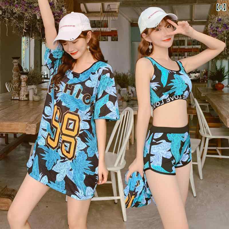 レディース 夏 スポーツ 水着 フィットネス トレーニング 学生 カレッジ 大人 女性 ビーチ セパレート スリーピーススーツ フェアリー ..