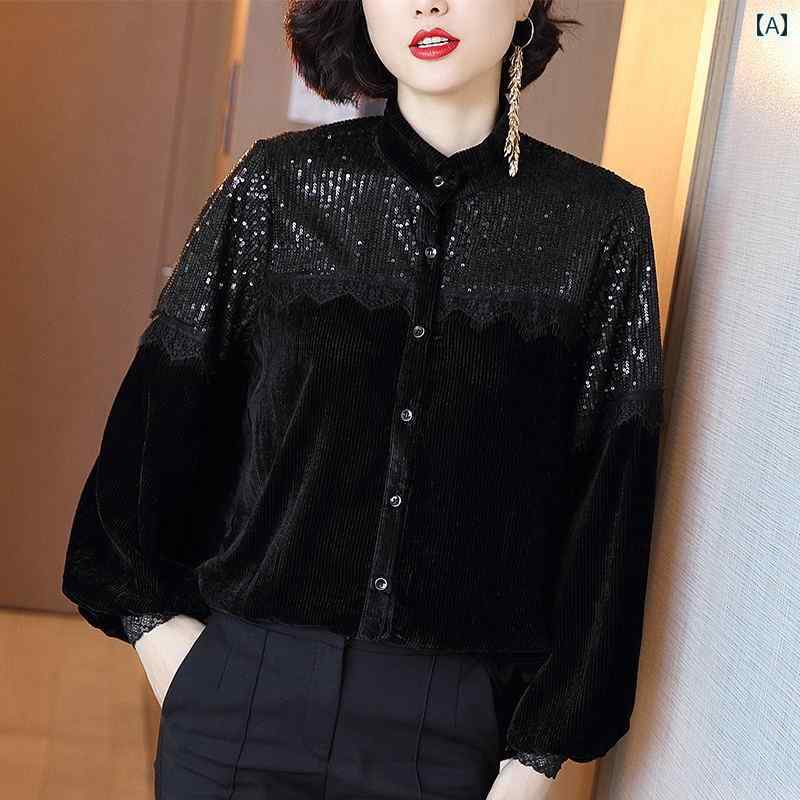 Long-Sleeved - レディース シャツ ブラウス 長袖 秋冬 アーバン ノーブル スタイリッシュ ショッピング オフィス 学校行事 快適コーデ 婦人服