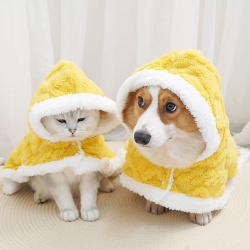 犬 服 ドッグ ウェア ペット 品 ファッション アクセサリー 秋冬 マント ブランケット フード 厚手 暖かい