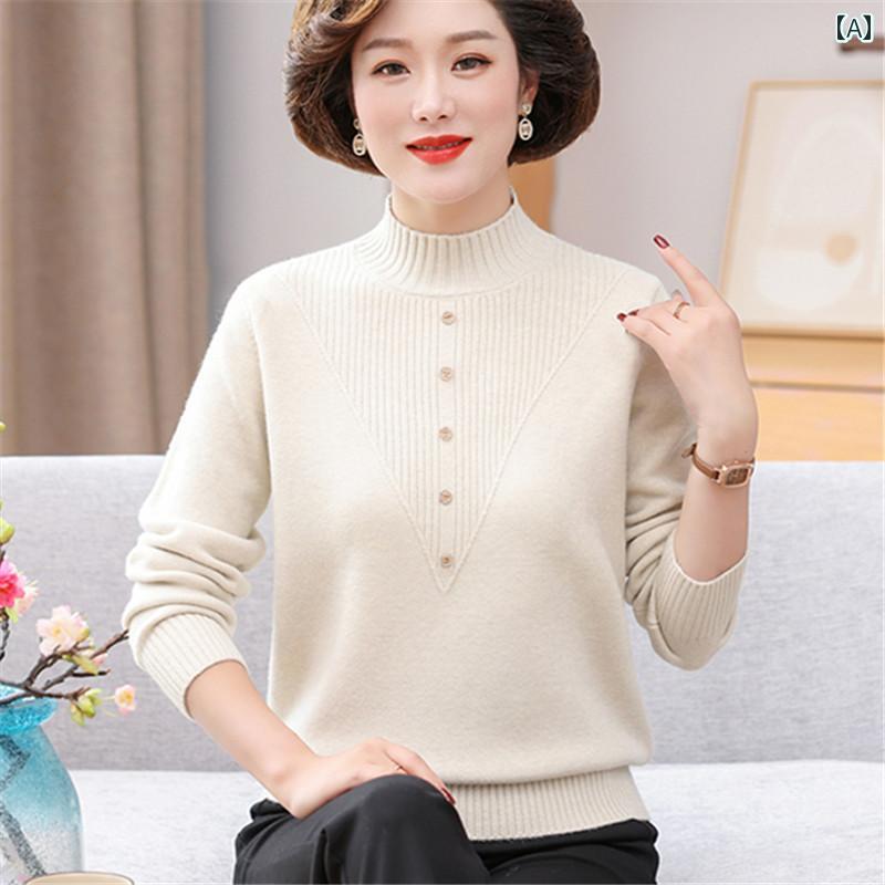 セーター シンプル カジュアル おしゃれ マザーズ 普段使い スタイリッシュ きれいめ 上品 レディース ミセス 婦人服 ファッション 大きめサイズ 春秋冬