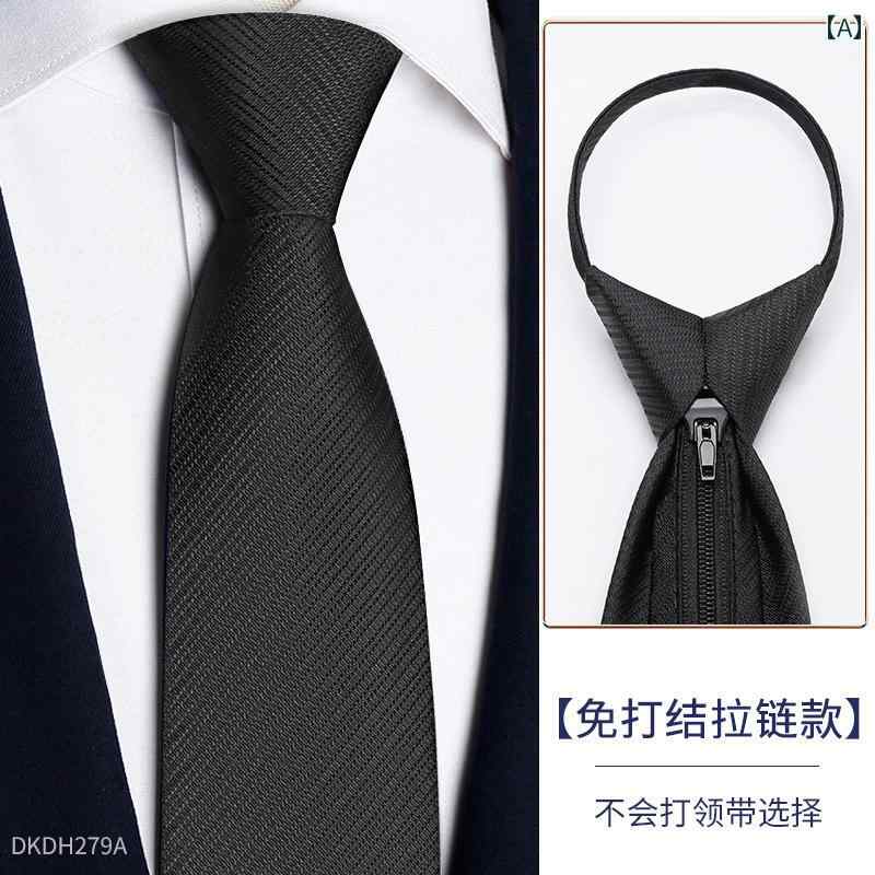 メンズ カジュアル ネクタイ ブラック タイ フリー ジッパー式 フォーマルスーツ 新郎 結婚式 ビジネス シャツ 装飾 ハイエンド