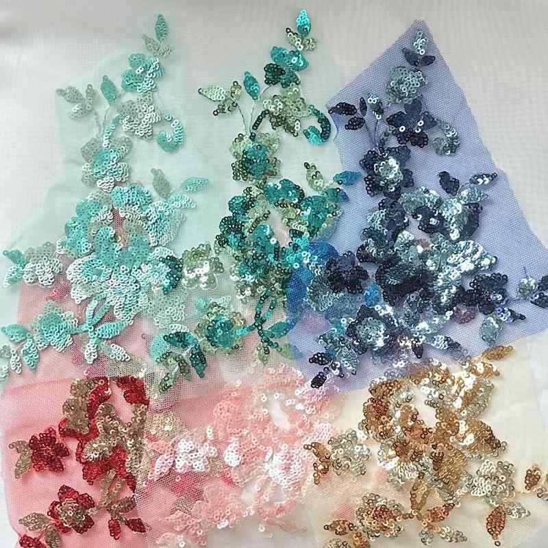 ワッペン アップリケ スパンコール キラキラ 花 メッシュ 刺繍 布 レース ダンス 衣装 スカート 装飾 アクセサリー 豊富(3.0)
