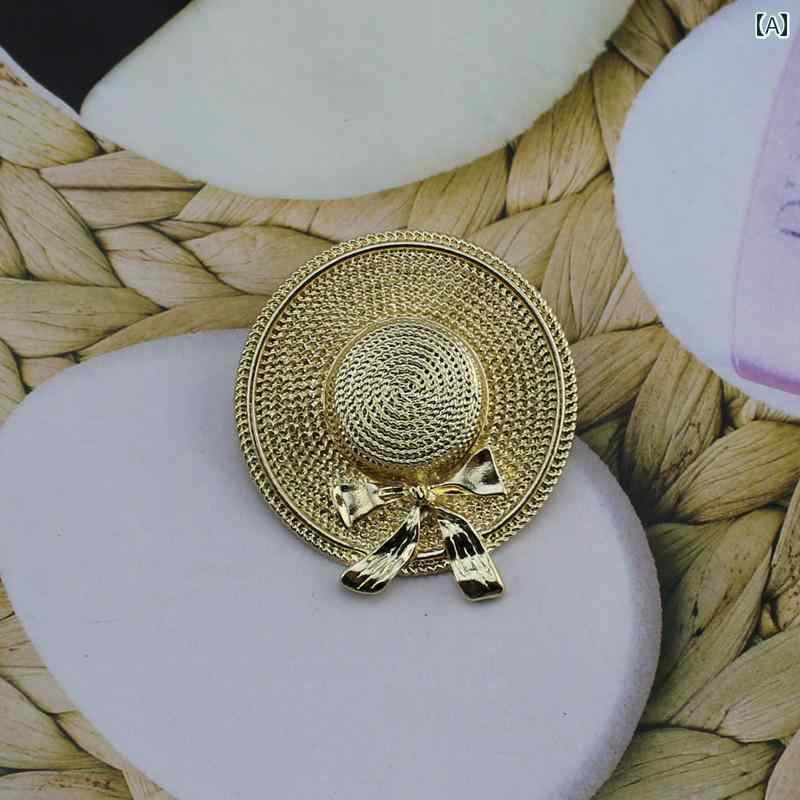 ブローチ アクセサリー 合金 銀メッキ 金メッキ 帽子 リボン シンプル クロス クラウン 人工宝石 半貴石 コサージュ レディース レディース