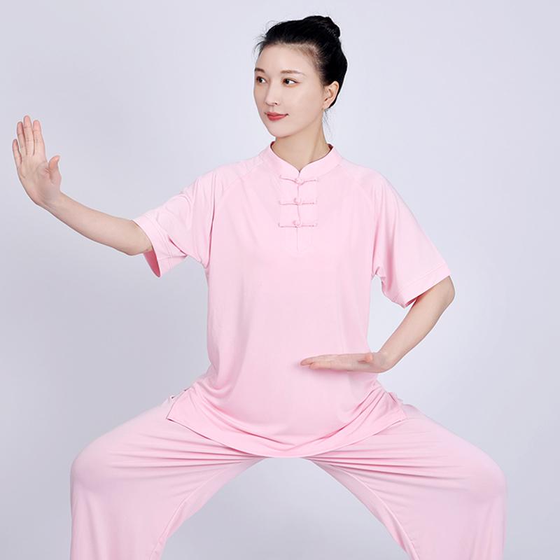 太極拳ウェア カンフーウェア スポーツウェア トレーニングウェア 半袖 中国 太極拳 練習 競技 パフォーマンス エレガント レディース