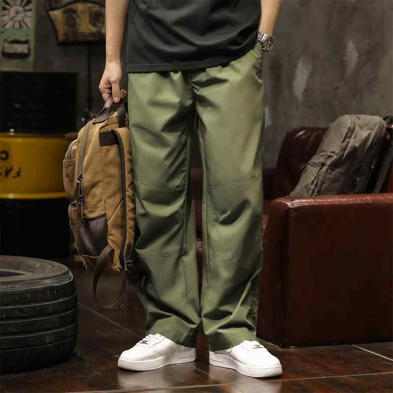 カジュアル パンツ メンズ メンズ 長ズボン ロング ボトムス 春夏 アメリカン ストレート ひんやり 涼しい 快適 クール 中腰 レジャー コットンブレンド スリット装飾 前開き ストレッチ性し 綿 ワークウェア ワッペン装飾 トップステッチ