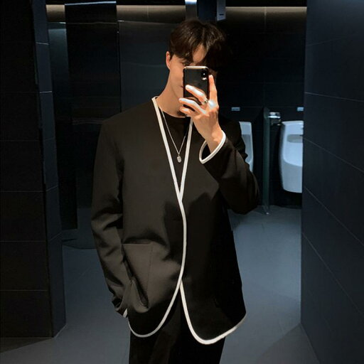 ジャケット 韓国 レトロ 小さい フレグランス 男性 女性ゆったり カップルノー カラー スーツ ジャケット 韓国 レトロ 小さい フレグランス 男性 女性ゆったり カップルノー カラー スーツ