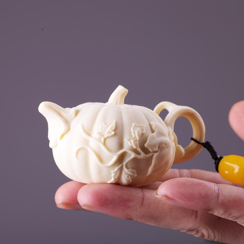 インテリア 置物 アイボリー フルーツ カボチャ ポット おもちゃ 小さめ 装飾品 クラフト 茶器 ペンダ..