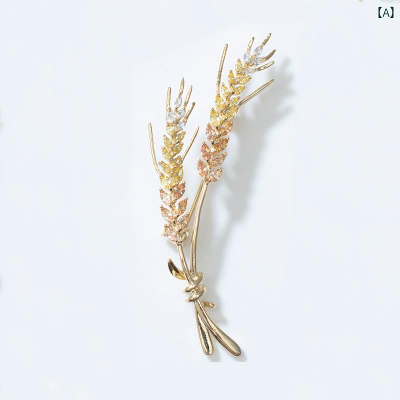 ブローチ おしゃれ レディース アクセサリー 小麦 ブローチ 露出 防止 バックル 日 ギフト 夏 ハイエン..