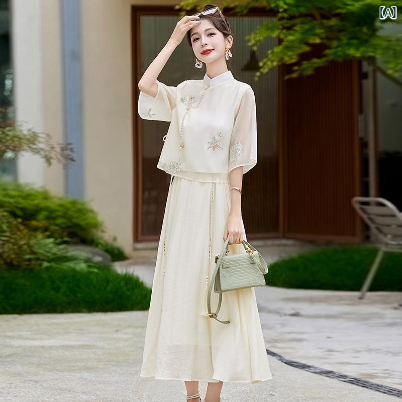 スーツ チャイナ風 セットアップ 夏 チャイナ風 カジュアル 学校行事 エレガント スタイリッシュ おしゃれ レディース