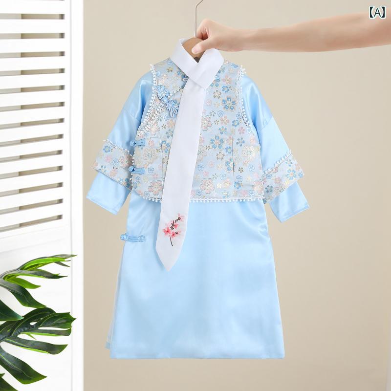 漢服 子供服 かわいい 民族衣装 COS チャイニーズ スタイル 女の子 服 女の子 清 王朝 宮殿 中華 衣装 ..