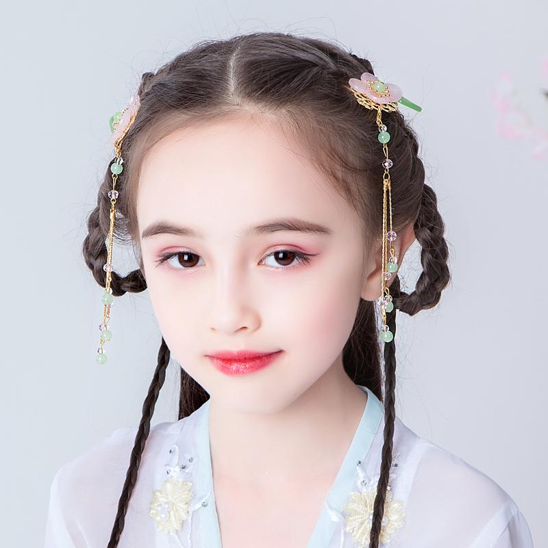 レトロ キッズ ヘアアクセサリー 女の子 漢服 レトロ 衣装 ヘアピン アクセサリー チャイナ風 ワンポイント 中国 レディース