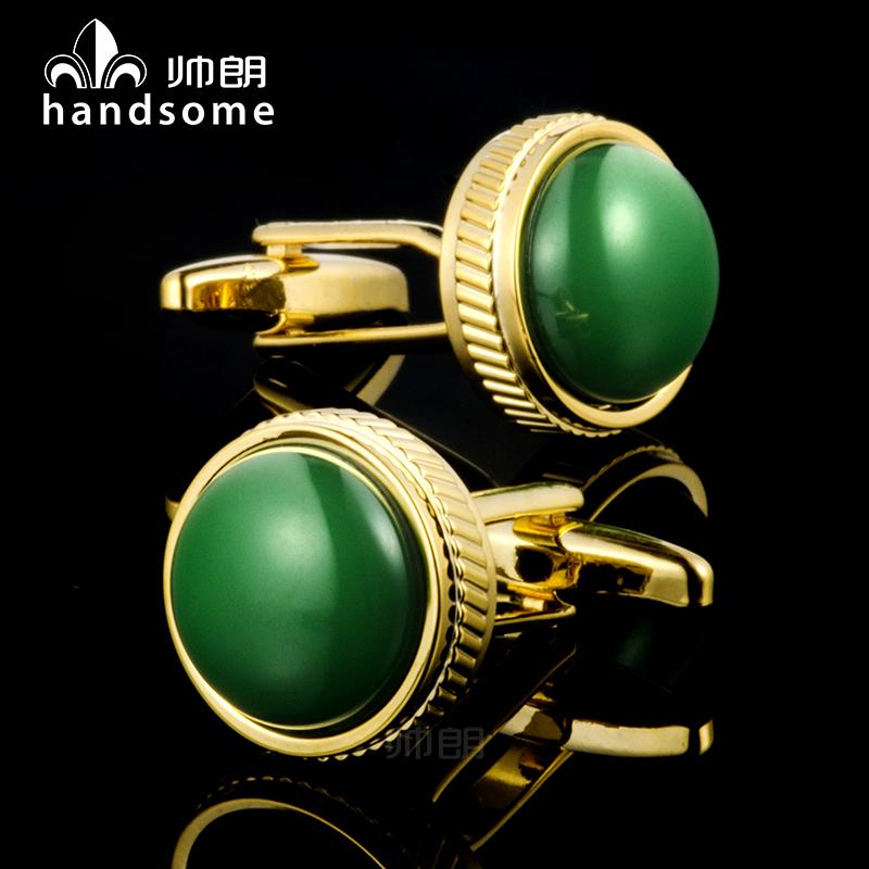 カフスボタン おしゃれ ゴールドメッキ エメラルド カフス チャイナ風 フォーマル フレンチ シャツ メンズ レディース 袖 爪