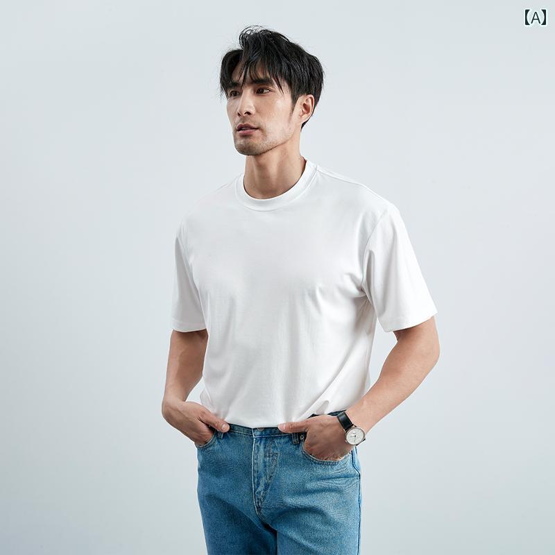 Rakuten - メンズ ファッショントップス Tシャツ カットソー スリムフィット ひんやり 涼しい 快適 半袖 普段使い アウトドア スポーツ ワーク カジュアル メンズ 夏