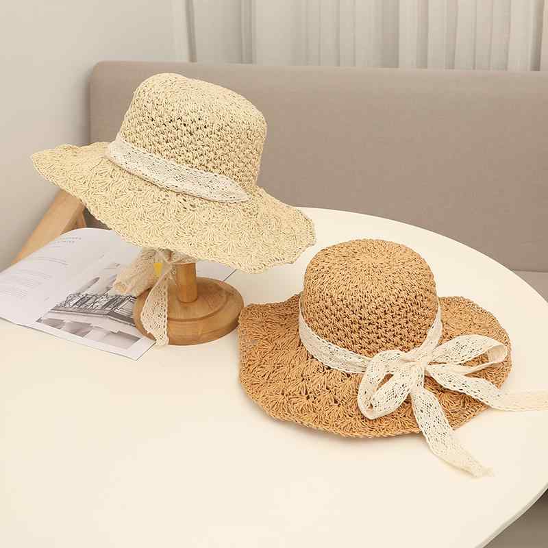 帽子 夏 韓国 レース 麦わら帽子 レディース ビーチ つば広 小さめ 爽やか 旅行 休暇 日焼け防止