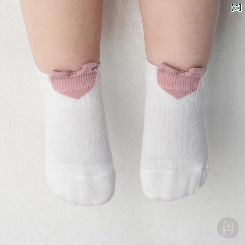 靴下 ベビーソックス 赤ちゃん かわいい 韓国 夏 男の子 女の子 ラブ 子供 綿 快適...