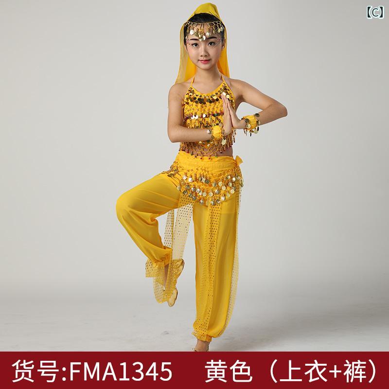 子供 キッズ 女の子 ダンス ファッション パフォーマンス コスチューム インド ベ...