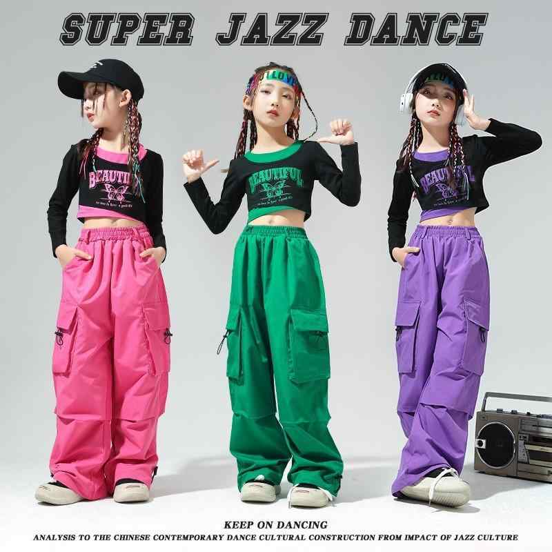 キッズ 子供 ダンス 衣装 セット 長袖 お腹見せ イベント フェス レジャー 普段使い使い ヒップホップ ステージ パフォーマンス ファッション 目立つ カラフル 韓国 おしゃれ かわいい