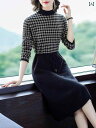 レディース ワンピース きれいめ 上品 婦人服 マザーズ コート ニット ドレス 秋冬 インナー 厚手 お腹 カバー ミドル丈 セーター 膝上 スカート