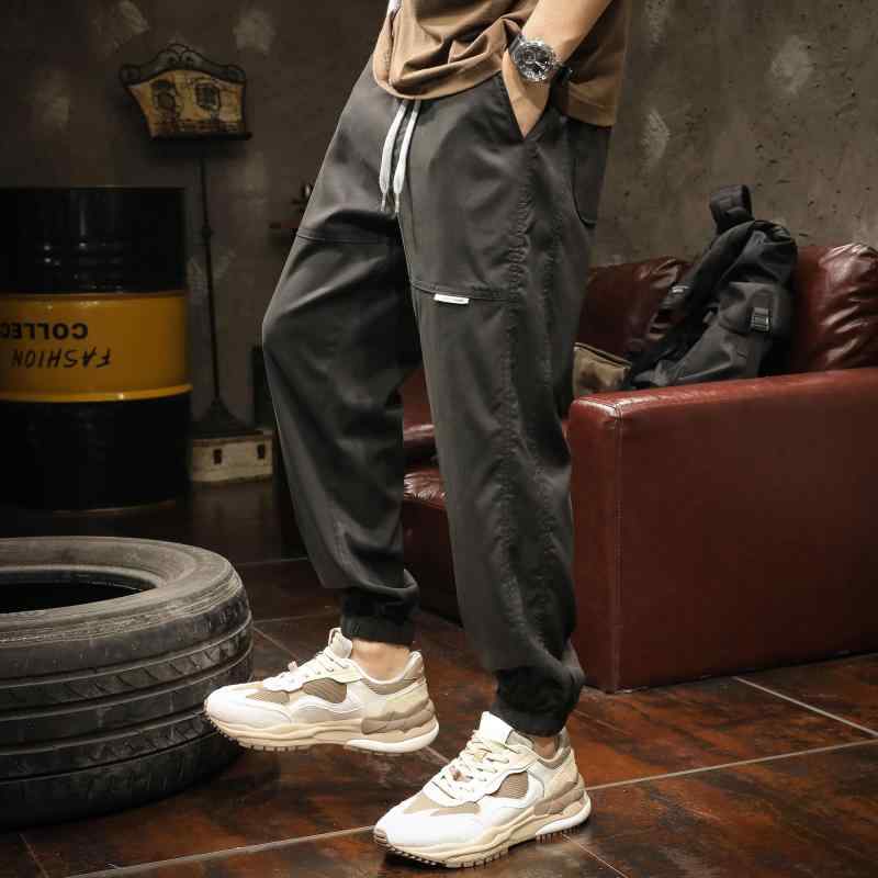 樂天商城 - メンズ メンズ 日焼け防止 リヨセル ひんやり 涼しい 快適 パンツ 夏 薄手 カジュアル パンツ ゆったり 大きめサイズ レッグ タイ 九分丈 ストレッチ性 ロング カジュアル ファッション かっこいい