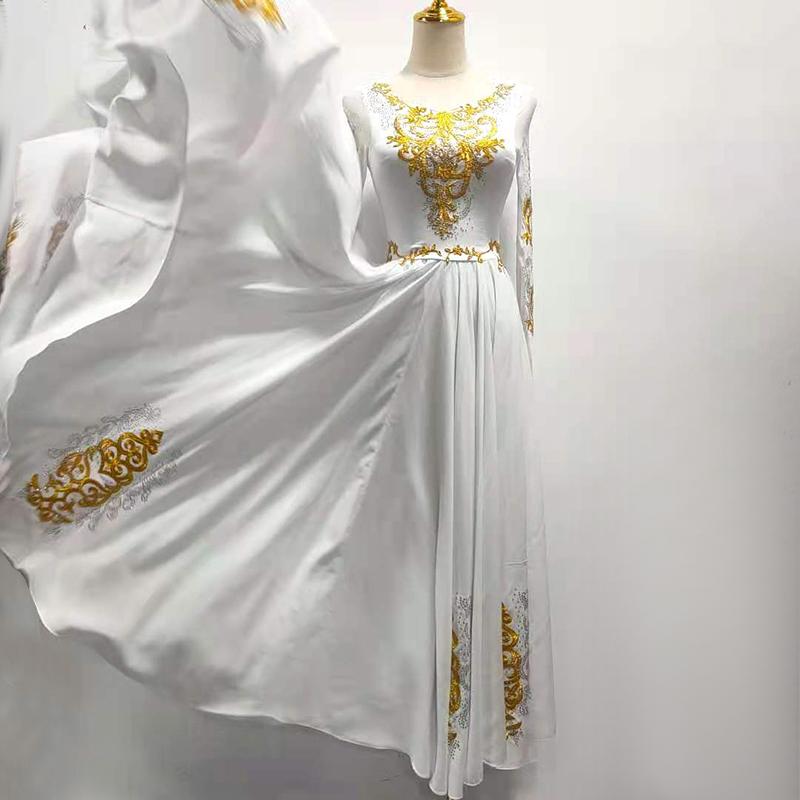 ダンス 衣装 民族舞踊 レディース 華麗 少数 民族 芸術 ウイグル モンゴル ダンス パフォーマンス モダン レディース ロングスカート 練習 エレガント