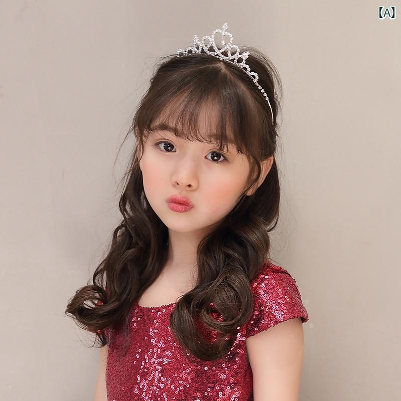 女の子 子供用 王冠 ティアラ 子供用 プリンセス ガールズ 王冠 冷凍 白 ヘア バンド 誕生日 パフォー..