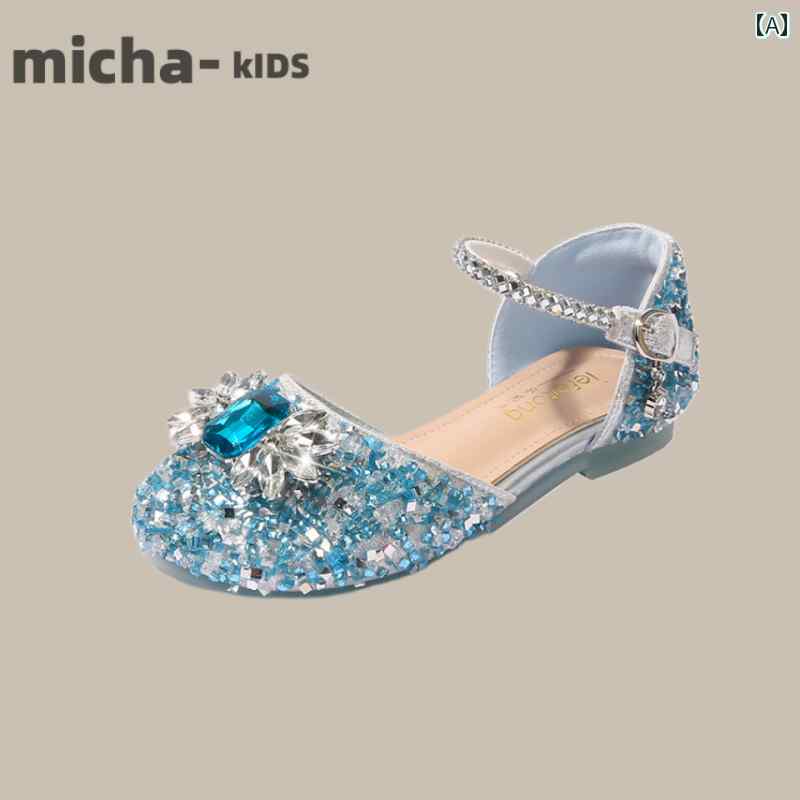 シューズ パーティーシューズ 幼児 キッズ 韓国 サンダル プリンセス 夏 子供 ラインストーン フラット 少女児 赤ちゃん ソフト ソール つま先 クリスタル