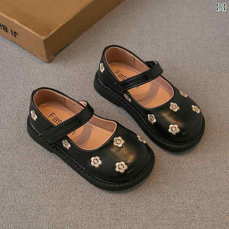 ガールズ 革靴 春秋 子供 靴 小さい プリンセス シューズ ソフト ソール エンドウ ベビー シングル