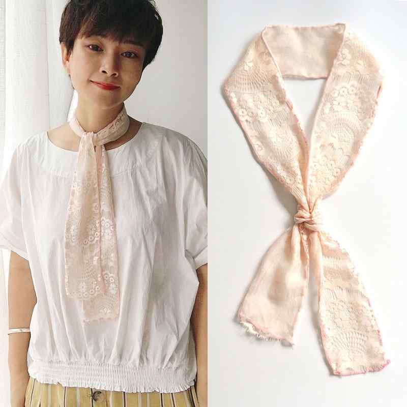 ガーゼ スカーフ レディース ファッション アクセサリー オールシーズン ネック バンド スカーフ 韓国 レース