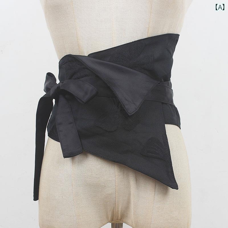 ベルト おしゃれ ワイド レディース 装飾 ドレス スカート 黒 布 腰巻き カジュアル ファッション ウエスト アクセント