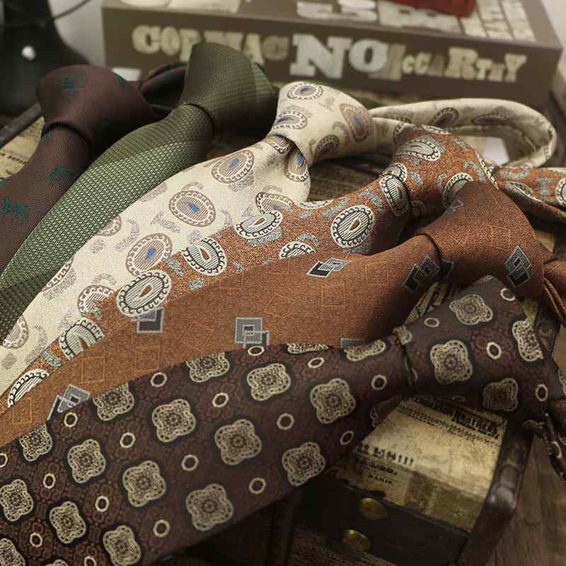 メンズ ネクタイ 英国風 レトロ ダークレッド 柄 8cm フォーマル ビジネス カジュアル ブラウン ストライプ スーツ