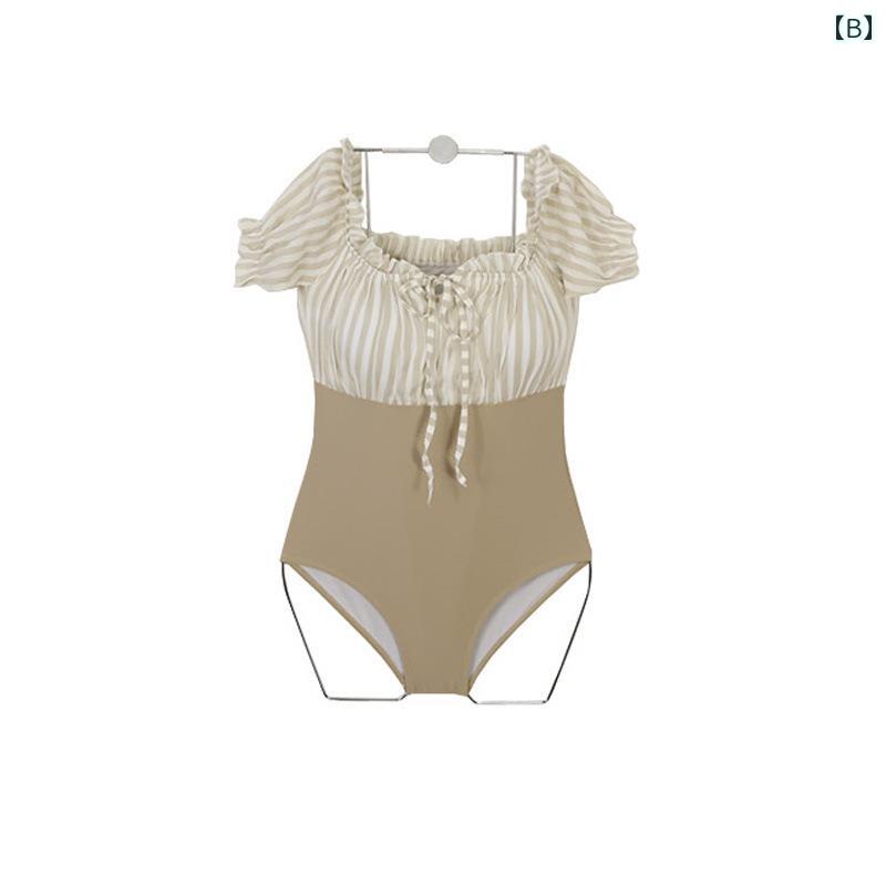 レディース 水着 おしゃれ かわいい 大人 女性 韓国 スタイル 暖かい ワンショルダー スリム 見え ワンピース バストアップ ハイウエスト 温泉 旅行 ビーチ プール リゾート サマーレジャー