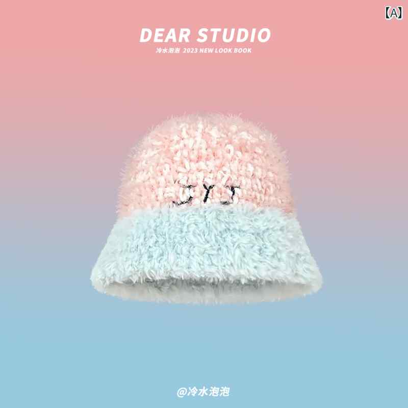 帽子 韓国 カラー ファッション メンズ レディース兼 おしゃれ ハット 防寒 秋冬 シンプル ニット バケハ カジュアル 旅行 ペアルック レジャー ユニセックス
