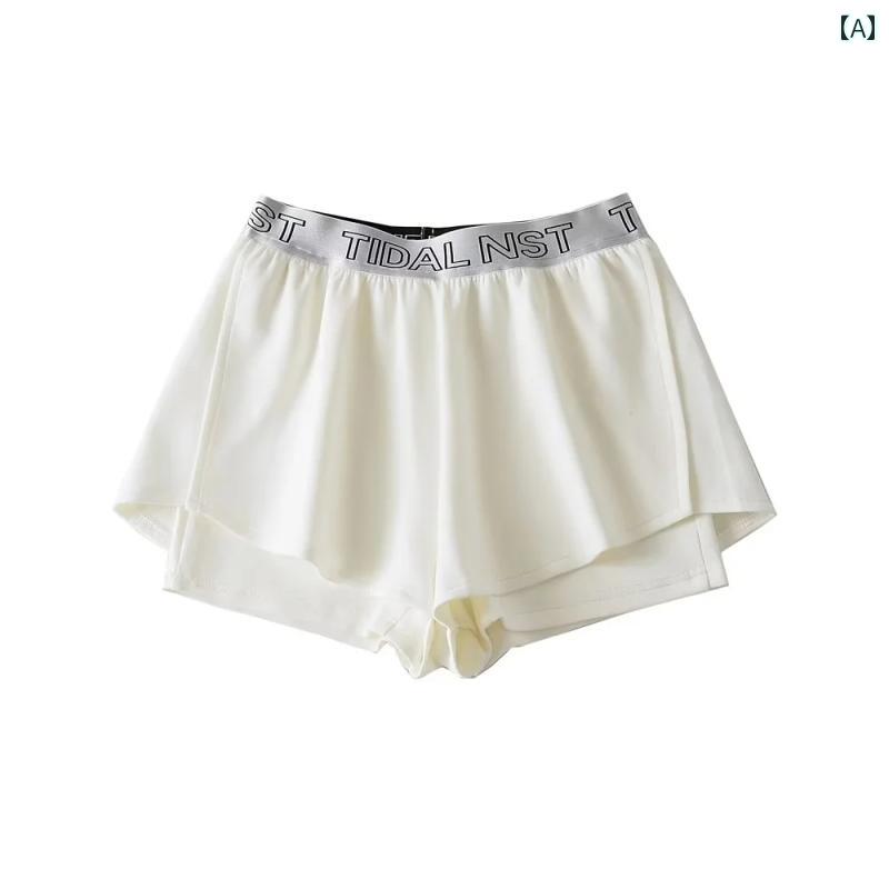 Other - パンツ フィットネス レディース アメリカン スタイリッシュ ガール スポーツフィットネス 速乾 通気性 カジュアルショーツ 女性 ハイウエスト フェイク ツーピース モーダル ホット