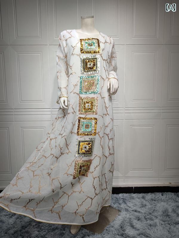 レディース エスニック ドレス ワンピース 用 オール シーズン ブランチ ウィンドウ スクリーン ローブ..