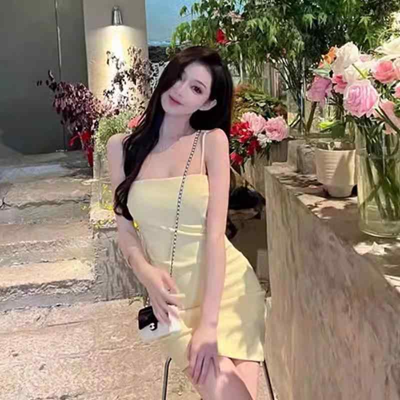 レディース 夏 ワンピース ドレス イブニング バースデー カクテル パーティー 海辺 休暇 サスペンダー 婦人服 高級感 服 ウエスト 締める 魅力的 スカート