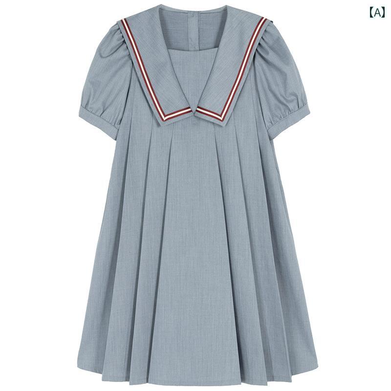 Other - ドレス ワンピース キッズ かわいい ナチュラル 子供服 夏 クール エネルギッシュ カレッジ パフスリーブ プリーツ 親子 半袖 女性用