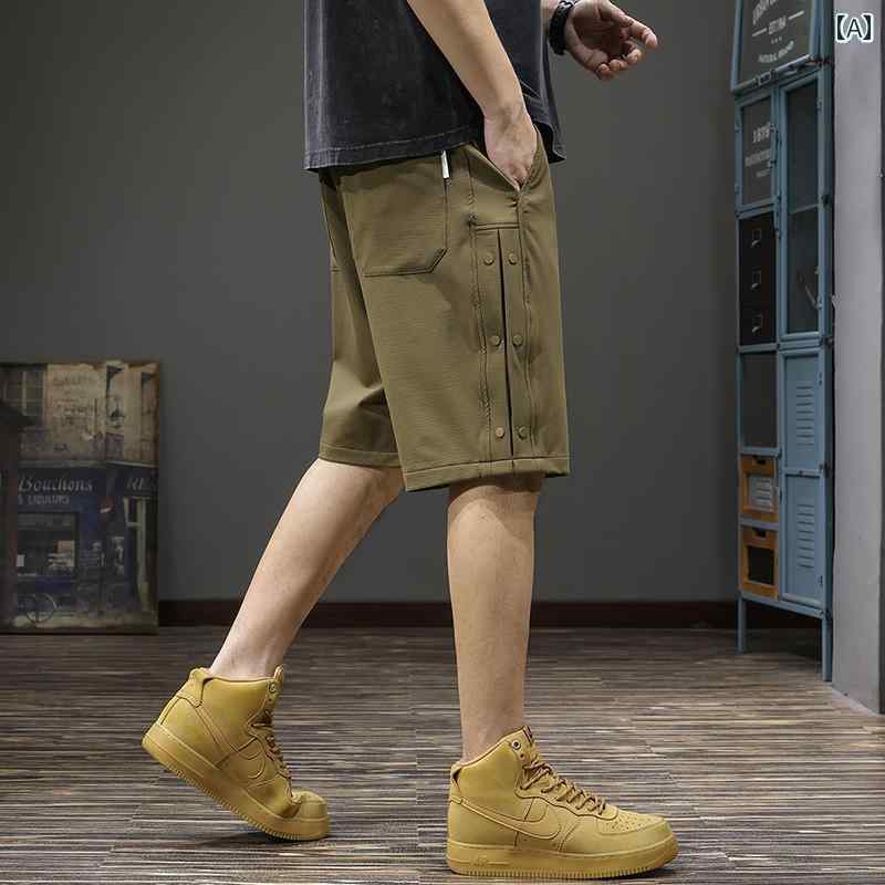 ハーフパンツ メンズ 夏 ひんやり 涼しい 快適 速乾 ニット カジュアル ショーツ ストレート 快適 ショート パンツ アメリカン ブレスト スポーツ バスケ